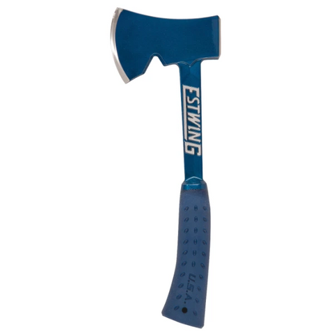 Estwing E6-25A 14" Blue Camper's Axe With Tent Stake Puller