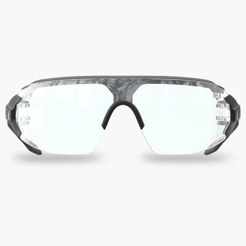 Edge Eyewear TV121VS - Safety Glasses - Taven - Black Frame with Gray TPR / Vapor Shield Clear Lenses