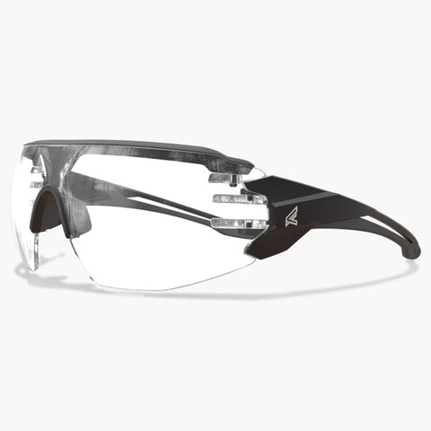 Edge Eyewear TV121VS - Safety Glasses - Taven - Black Frame with Gray TPR / Vapor Shield Clear Lenses