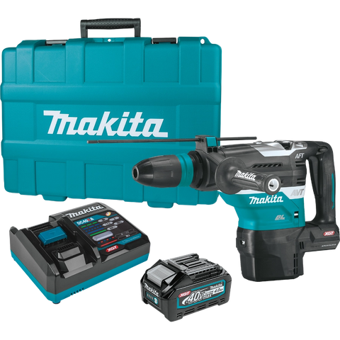 Makita GRH05M1 40V max XGT® Brushless 1‑9/16" SDS‑MAX AVT® Rotary Hammer Kit, AFT®, AWS® Capable (4.0Ah)