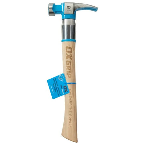 OX-P083522 OX PRO HICKORY HAMMER WITH STEEL REINFORCED SHAFT 22OZ