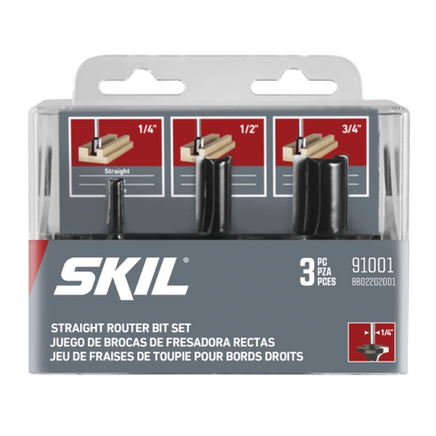 SKIL 91001 3pc Carbide Straight Set