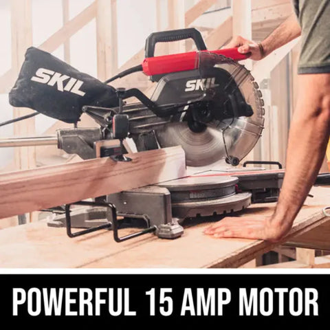 SKIL MS6305-00 10" 15Amp Dual Bevel Sliding Compound Corded Miter Saw