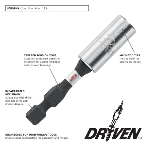 BOSCH ITDBH201 Driven 2 In. Impact Magnetic Bit Holder