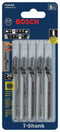 BOSCH T101AO 5 pc. 3-1/4 In. 20 TPI Clean for Wood T-Shank Jig Saw Blades