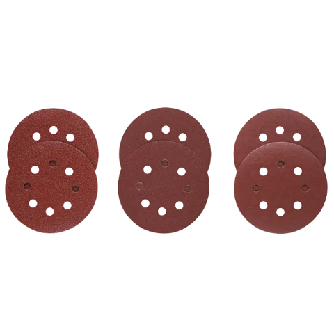 BOSCH SR5R000 6 pc. Assortment 5 In. 8 Hole Hook-And-Loop Sanding Discs