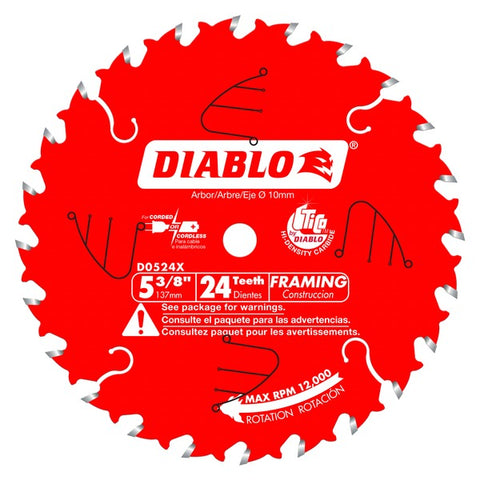 Diablo D0524X 5-3/8 in. x 24 Tooth Framing Trim Saw Blade