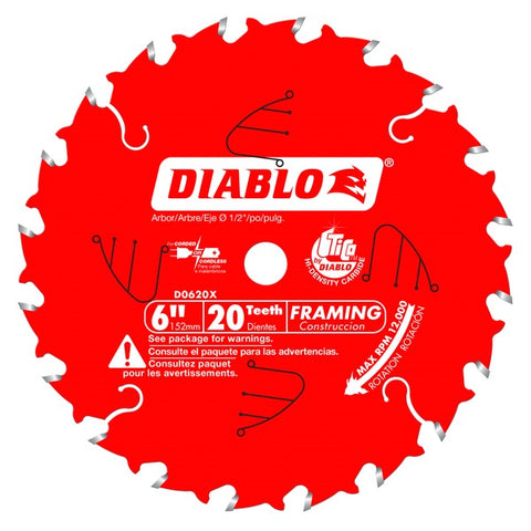Diablo D0620X 6 in. x 20 Tooth Framing Saw Blade for Porter Cable Saw Boss