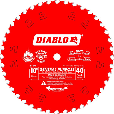 Diablo D1040X 10 in. x 40 Tooth General Purpose Saw Blade