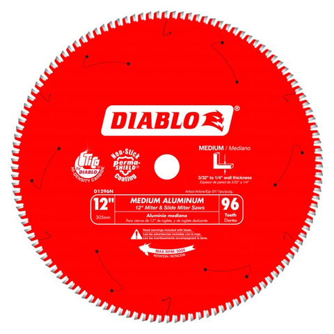 Diablo D1296N 12 in. X 96 Tooth Medium Aluminum Saw Blade