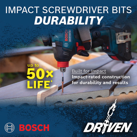 BOSCH ITDSL810202 2 pc. Driven 2 In. Impact Slotted #8-10 Power Bits