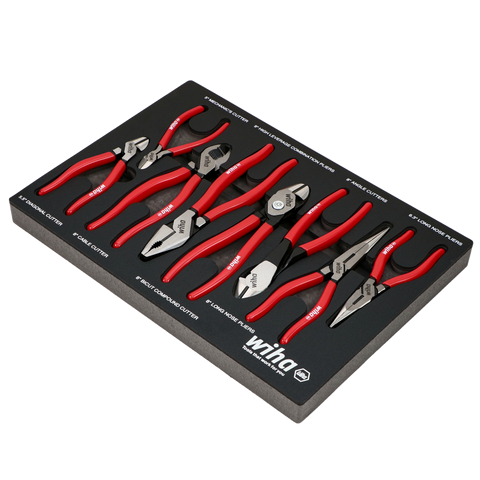 Wiha 34682 8 Piece Classic Grip Pliers and Cutters Tray Set