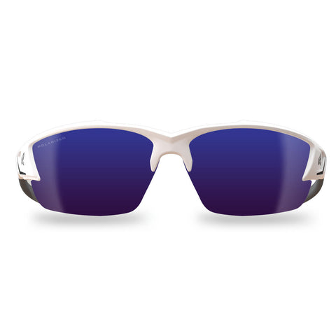 Edge Eyewear TSDKAP248-G2 - Safety Glasses - Khor G2 - White Frame / Polarized Aqua Precision Blue Mirror Lens
