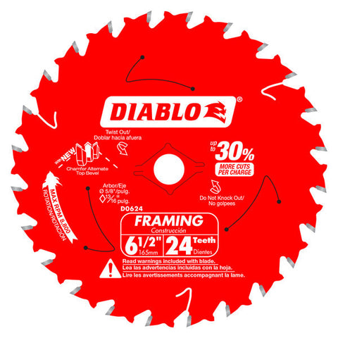 Diablo 008925020882 6-1/2 in. 24-Tooth Framing Saw Blade