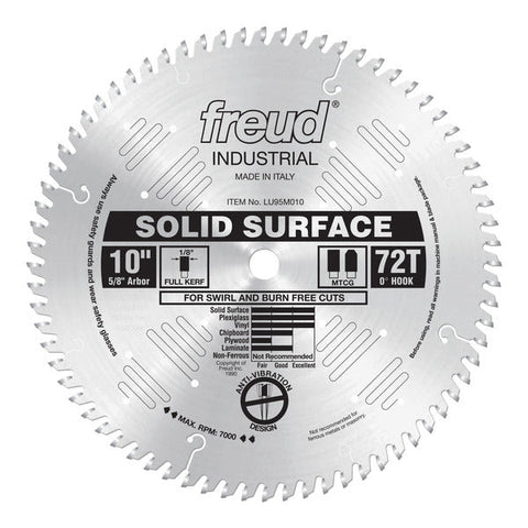 Freud 008925032328 10" x 72T Solid Surface Blade