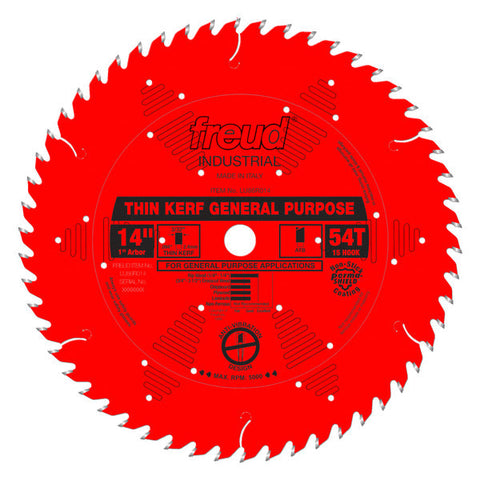 Freud 008925035138 14" x 54T Thin Kerf General Purpose Blade