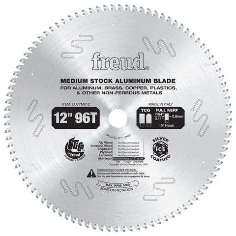 Freud 008925035169 12" x 96T Medium Stock Aluminum Blade