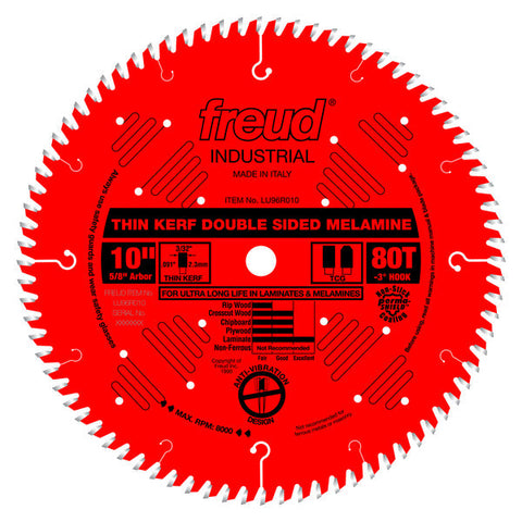 Freud 008925035206 10" x 80T Thin Kerf Double Sided Laminate/Melamine