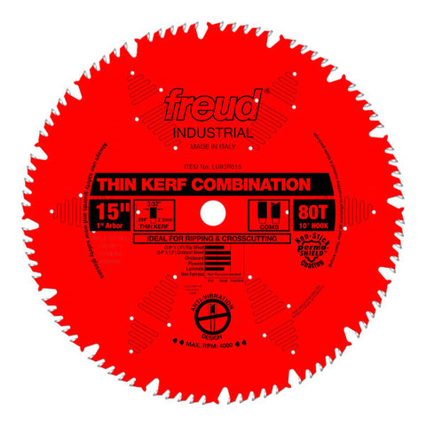 Freud 008925035251 15" x 80T Thin Kerf Combination Blade