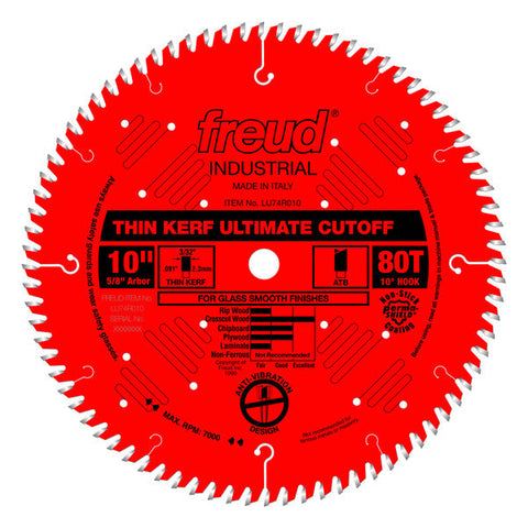 Freud 008925035619 10" x 80T Thin Kerf Ultimate Cut-Off Blade