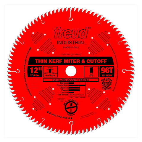 Freud 008925037941 12" x 96T Thin Kerf Ultimate Cut-Off Blade