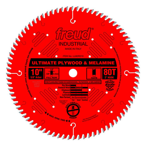 Freud 008925037965 10" x 80T Ultimate Plywood & Melamine Blade