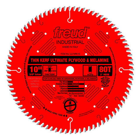 Freud 008925041641 10" x 80T Thin Kerf Ultimate Plywood & Melamine Blade