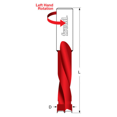 Freud 008925055419 15 mm (Dia.) Brad Point Bit with Left Hand Rotation 70mm overall length