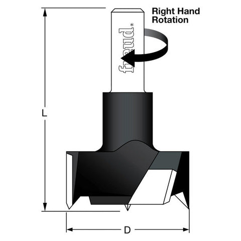 Freud 008925055761 38 mm (Dia.) Cylinder (Hinge) Bit with Right Hand Rotation 57.5mm overall length