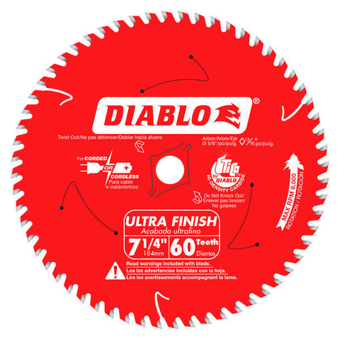 Diablo 008925075509 7-1/4 in. x 60 Tooth Carbide Circular Saw Blade