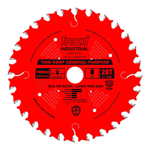 Freud 008925084877 160mm x 28T mm Thin Kerf General Purpose Blade