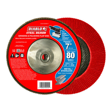 Diablo 008925094050 7" Steel Demon Flap Disc 80G  CONCIAL with Hub