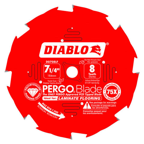 Diablo 008925127390 PERGOBlade 7-1/4 in. x 8 Tooth PCD Laminate Flooring Blade
