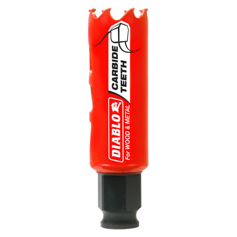 Diablo 008925137641 1" (25mm) Carbide-Tipped Hole Saw with SnapLock Plus Mandrel System