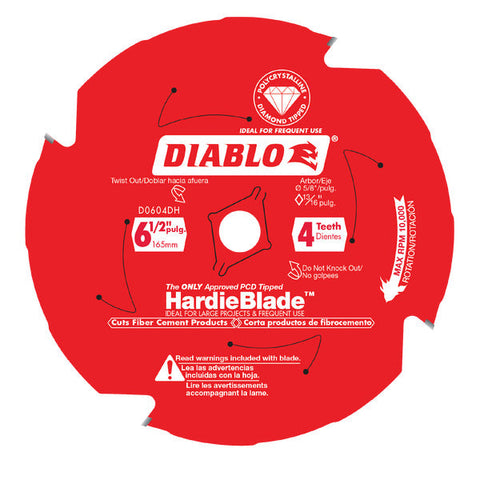 Diablo 008925138808 6-1/2 in. x 4 Tooth Polycrystalline Diamond-Tipped Hardie Circular Saw Blade