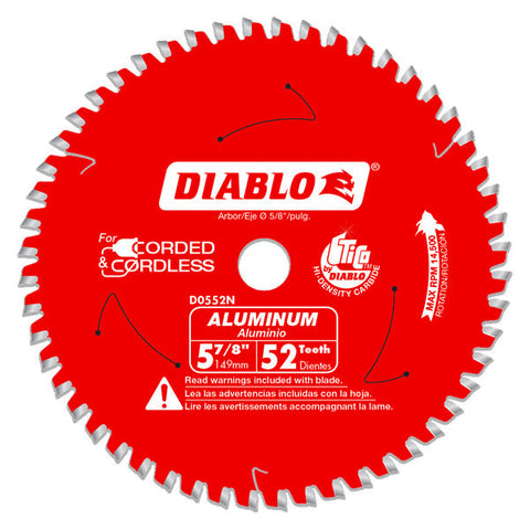 Diablo 008925138822 5-7/8 in. x 52 Tooth Medium Aluminum Cutting Saw Blade