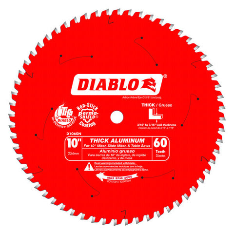 Diablo 008925138846 10 in. x 60 Tooth Thick Aluminum Cutting Saw Blade