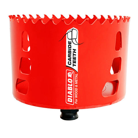 Diablo 008925142522 4" (102mm) Carbide-Tipped Wood & Metal Holesaw with SnapLock Plus Mandrel System