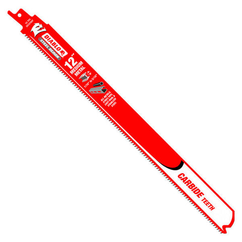 Diablo 008925144540 12" Steel Demon Carbide Recip Blades for Medium Metal (1/16" - 5/16") Cutting (10 pk)