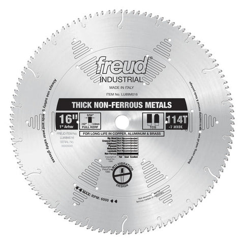 Freud 008925301387 16" x 114T Thick Stock Aluminum Metal Blade