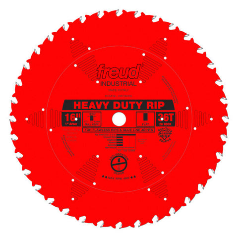 Freud 008925301516 16" x 36T Heavy-Duty Rip Blade