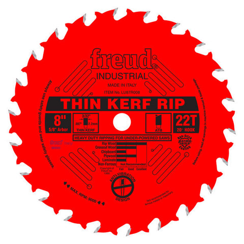 Freud 008925301653 8" x 22T Thin Kerf Rip Blade