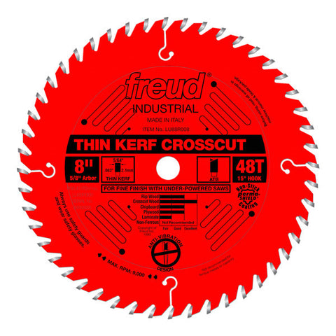 Freud 008925301684 8" x 48T Thin Kerf Fine Finish Crosscut Blade