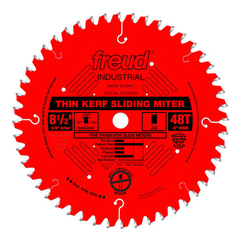 Freud 008925301714 8-1/2"x 48T Thin Kerf Sliding Compound Miter Saw Blade