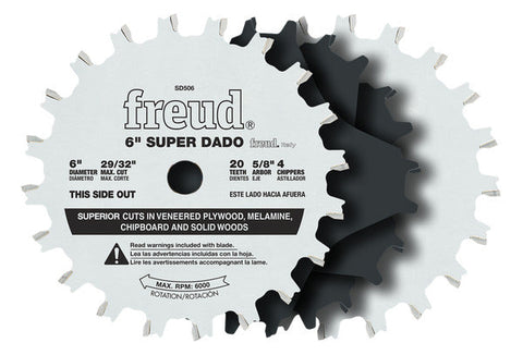 Freud 008925330462 6" x 20T Super Dado Sets