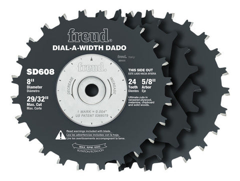 Freud 008925330608 8" x 24T Dial-A-Width Stacked Dado Sets