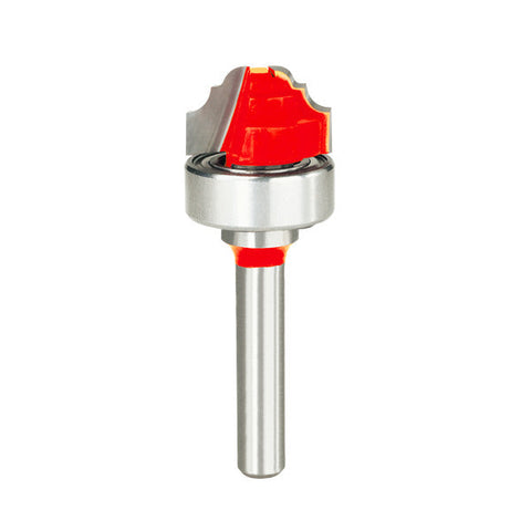 Freud 008925383758 3/4" (dia.) Top Bearing Classical Cove & Bead Groove with 1/4" shank, 1/8" large radius