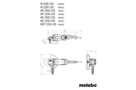 Metabo 606435420 W 2200-230 9" Angle Grinder