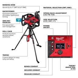 Milwaukee 5150-20 M18 FUEL™ Branch Conduit Bender w/ AUTO-ZERO™