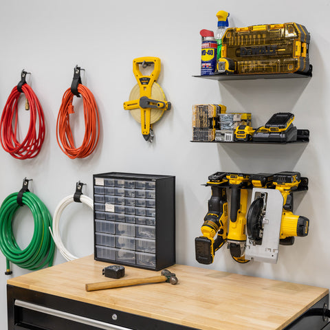 Power Tool Organizer + 2 Shelves | Garage Wall Storage